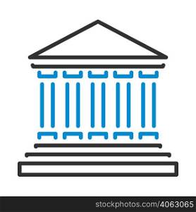 Courthouse Icon. Editable Bold Outline With Color Fill Design. Vector Illustration.