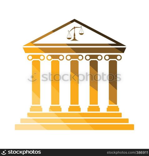 Courthouse icon. Flat color design. Vector illustration.