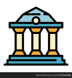 Courthouse icon. Outline courthouse vector icon color flat isolated. Courthouse icon color outline vector