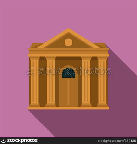 Courthouse institution icon. Flat illustration of courthouse institution vector icon for web design. Courthouse institution icon, flat style