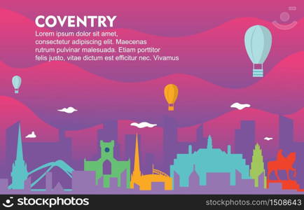 Coventry City Building Cityscape Skyline Dynamic Background Illustration