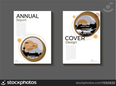 cover Brown Circle design modern book cover abstract Brochure cover template,annual report, magazine and flyer layout Vector a4