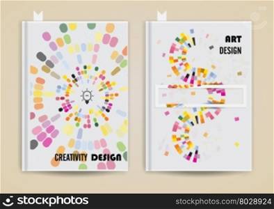 Cover design annual report,Brochure template layout,magazine,flyer or booklet in A4 size,Abstract composition,business card set,Abstract multicolored background,Easy to use and edit.Vector Illustration.