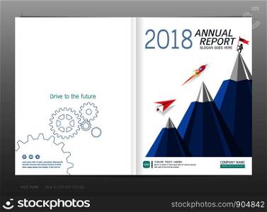 Cover design annual report, Leadership and startup concept