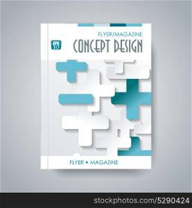 Cover design business brochure, flyer, book, annual report with abstract background of flat pluses.