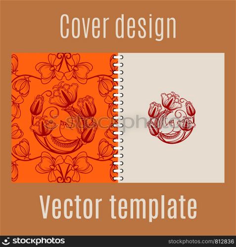 Cover design for print with chinese pattern. Vector illustration. Cover design with chinese pattern