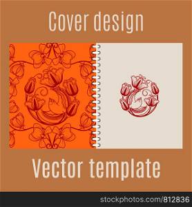Cover design for print with chinese pattern. Vector illustration. Cover design with chinese pattern