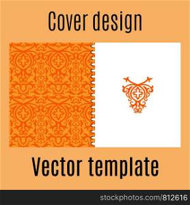 Cover design for print with colored arabic pattern. Vector illustration. Cover design with colored arabic pattern