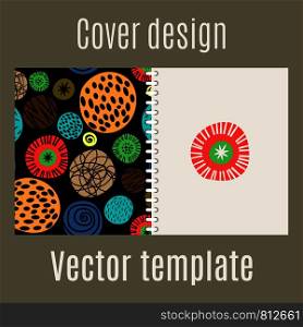 Cover design for print with polka dots pattern, vector illustration. Cover design with polka dots pattern