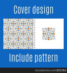 Cover design for print with tribal geometric pattern. Vector illustration. Cover design with tribal geometric pattern