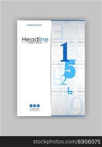 Cover design with numbers. Good for annual report, conference, journal, book, banner, flyer, business report. Vector. A4.