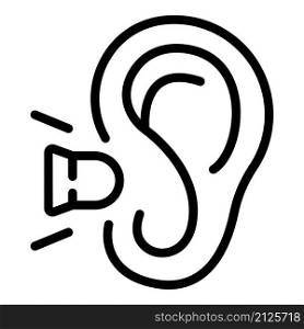 Cover earplugs icon outline vector. Auditory noise. Listen plug. Cover earplugs icon outline vector. Auditory noise