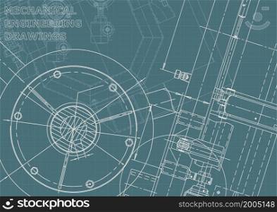 Cover, flyer, banner. Vector engineering illustration. Corporate Identity background Instrument-making drawings. Blueprint, background. Instrument-making Corporate Identity