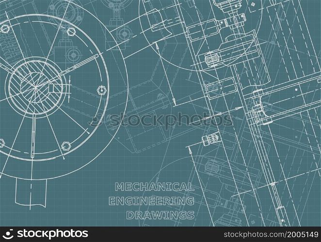 Cover, flyer, banner. Vector engineering illustration. Corporate Identity. Blueprint, background. Instrument-making Corporate Identity