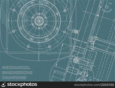Cover, flyer. Vector engineering illustration. Blueprint, banner, background. Instrument-making drawings Mechanical Corporate Identity Technical illustration. Blueprint, background. Instrument-making Corporate Identity