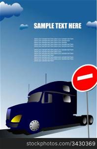 Cover for brochure with lorry image and no entry traffic sign