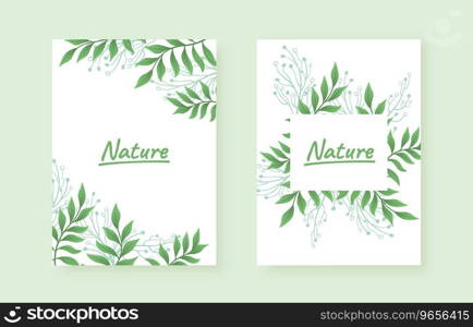 Cover nature botanical, banner green border, beautiful art forest, Vector illustration. Cover nature botanical, banner green border, beautiful art forest, Vector