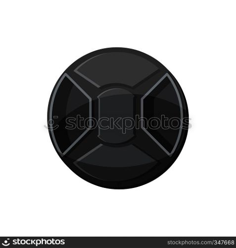 Cover on lens camera icon in cartoon style isolated on white background. Components for photo shooting symbol. Cover on lens camera icon, cartoon style