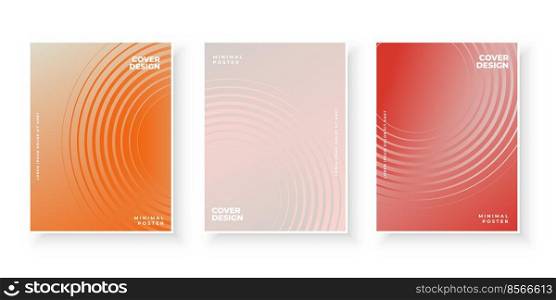cover page design set with curve line pattern