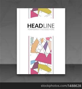Cover report colorful triangle geometric lines prospectus design background, cover flyer magazine, brochure book cover template layout, vector illustration.. Cover report colorful triangle geometric lines prospectus design background, cover flyer magazine, brochure book cover template layout, vector illustration