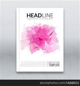 Cover report colorful triangle pink geometric prospectus design background, cover flyer magazine, brochure book cover template layout, vector illustration.. Cover report colorful triangle pink geometric prospectus design background, cover flyer magazine, brochure book cover template layout, vector illustration