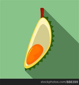 Cover slice durian icon. Flat illustration of cover slice durian vector icon for web design. Cover slice durian icon, flat style