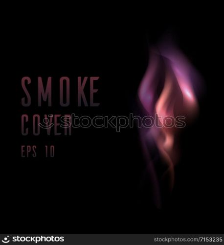 Cover with colorful smoke on a dark background for your creativity