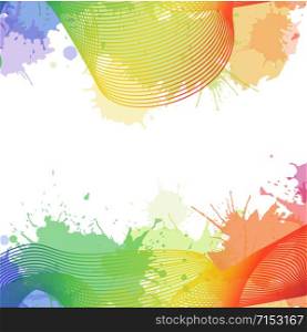 Cover with metamorphoses colorful lines and colorful watercolor blots for flyers, letterhead and your business