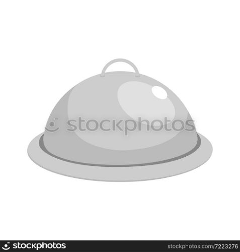 Covered food tray icon service black silhouette vector illustration isolated on white. Covered food tray icon service black silhouette vector illustration isolated