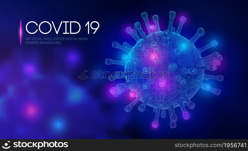 Covid-19 3D rendering of virus. Vector illustration of coronavirus outbreak, Influenza background of viral epidemic disease.. Covid-19 3D rendering of virus. Vector illustration of coronavirus outbreak, Influenza background of viral epidemic disease 2019-ncov.