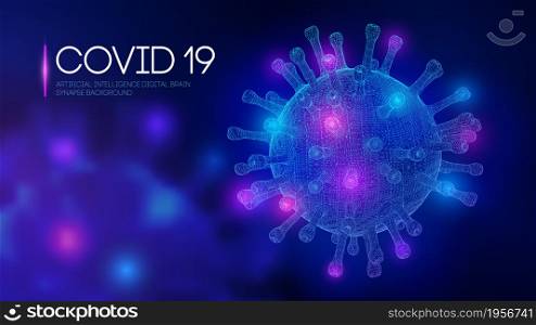 Covid-19 3D rendering of virus. Vector illustration of coronavirus outbreak, Influenza background of viral epidemic disease.. Covid-19 3D rendering of virus. Vector illustration of coronavirus outbreak, Influenza background of viral epidemic disease 2019-ncov.
