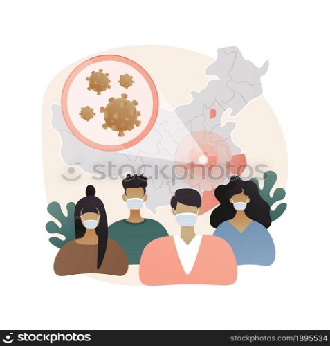 COVID-19 abstract concept vector illustration. Coronavirus worldwide, pandemic, covid-19 victims, infection outbreak, statistics, death toll, emergency state, quarantine measure abstract metaphor.. COVID-19 abstract concept vector illustration.