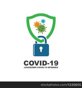 covid-19 corona virus lockdown vector icon illustration design
