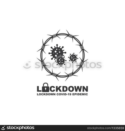 covid-19 corona virus lockdown vector icon illustration design