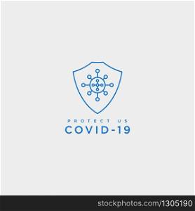 Covid 19 corona virus symbol vector protect illustration. Covid 19 corona virus symbol icon vector protect