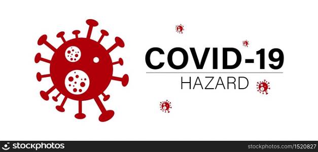 Covid-19 Hazard Symbol, vector Illustration, Typography Design, Coronavirus