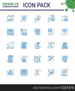 Covid-19 icon set for infographic 25 Blue pack such as hands, sanitizer, hands care, hand sanitizer, corona viral coronavirus 2019-nov disease Vector Design Elements