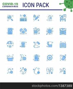 Covid-19 icon set for infographic 25 Blue pack such as hygiene, germ, survice, dirty, virus viral coronavirus 2019-nov disease Vector Design Elements