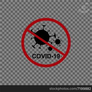 COVID-19 icon. Stop Vector illustration, flat design.