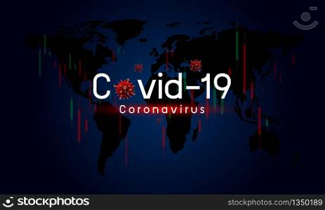 Covid-19 or Coronavirus impacts the global economy Stock market vector illustration