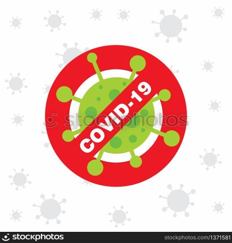Covid 19 Poster with virus icon. Vector COVID-19 Awareness Poster