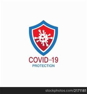 Covid-19 protection logo vector illustration