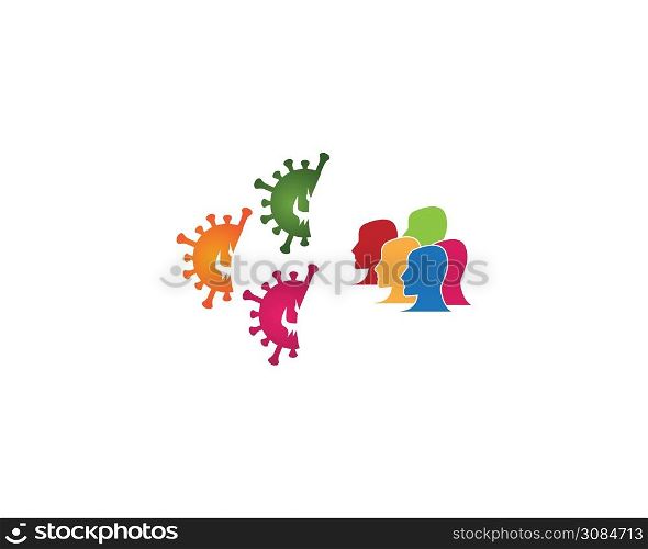 COVID -19 protection logo vector template illustration