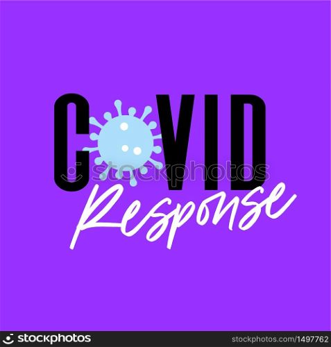 Covid-19 response vector illustration square banner.Coronavirus 2019-nCov.
