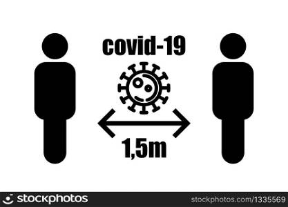 Covid-19 social distance, coronavirus personal quarantine vector isolated protective illustration.