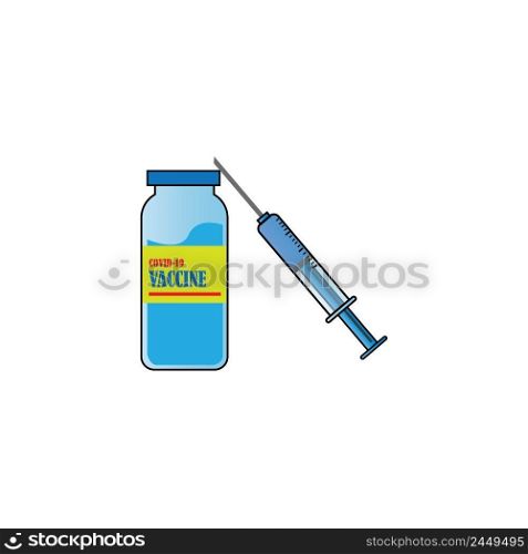 covid-19 vaccine icon logo vector design template