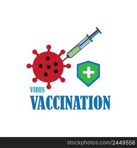 covid-19 vaccine icon logo vector design template