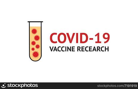 Covid-19 Vaccine research concept. It use for prevention, immunization and treatment from corona virus infection. Covid-19 Vaccine research concept vector illustration isolated on white