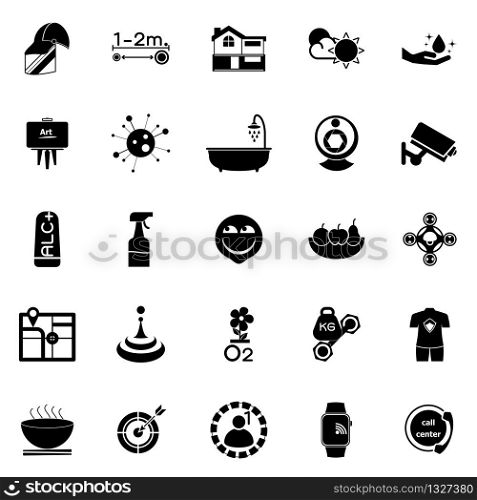 Covid-19 virus related icons element, stock vector