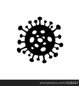 COVID-19 with abstract virus icon black color,Novel Coronavirus. Covid-19 disease prevention sign